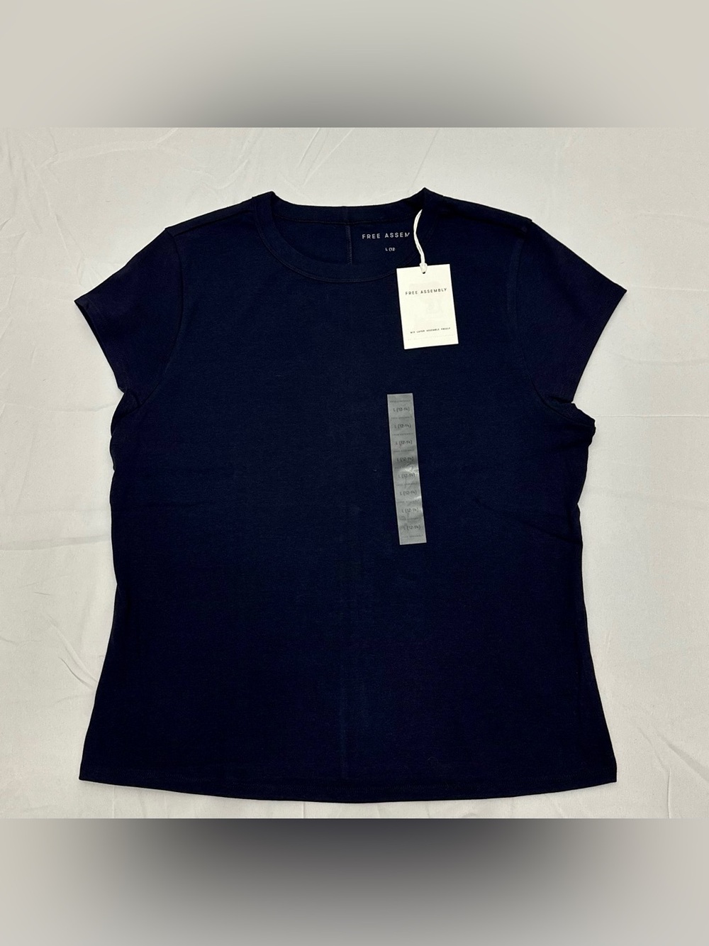 Free Assembly Women's Darkest Navy Crew neck Short Sleeve Tee